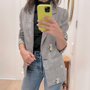 Forever 21 Floral Check Blazer (Small)